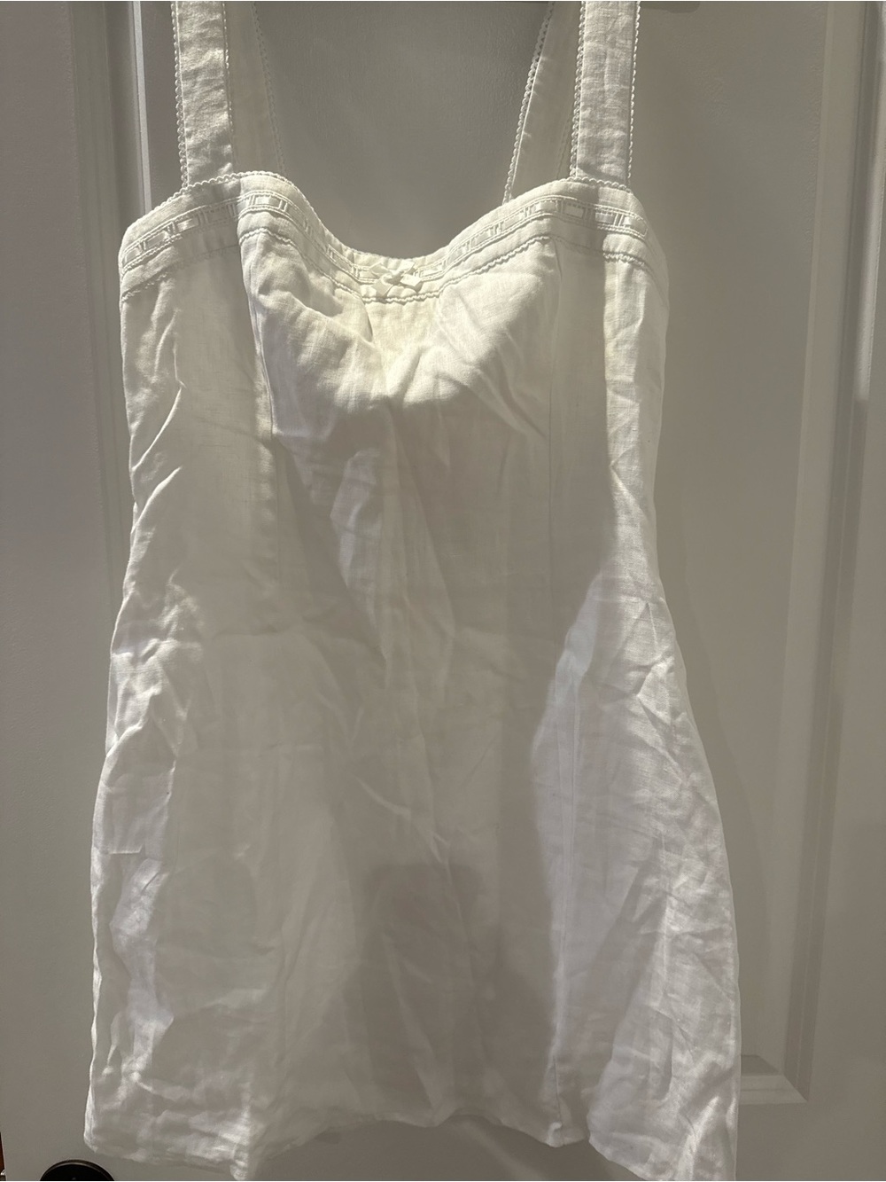 Reformation Elana White Square-Neck Mini Dress NWT - Picture 7 of 10
